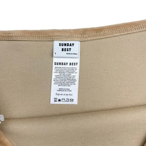 Aritzia Sunday Best Kiera Velour Top In Tannin Size Large - Picture 4 of 5